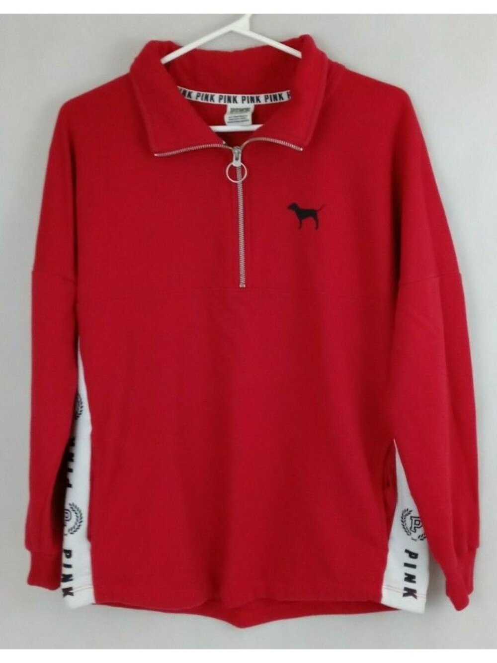 Victoria's Secret Pink Hoodie Red 1/4 Zip Hoodie Size XS